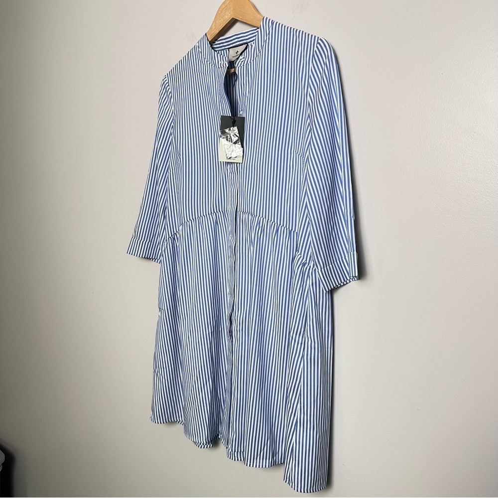 TUCKERNUCK Blue Stripe Royal Shirt Dress Various Sizes NEW - Picture 11 of 13